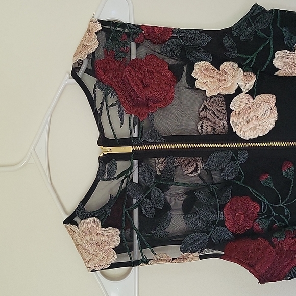 Calvin Klein Rose Embroidered Sheath Dress - Picture 3 of 7